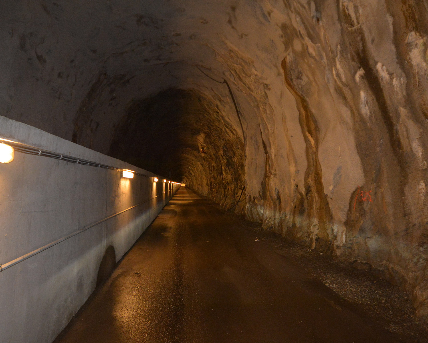 Access tunnel to the power plant inside the mountain