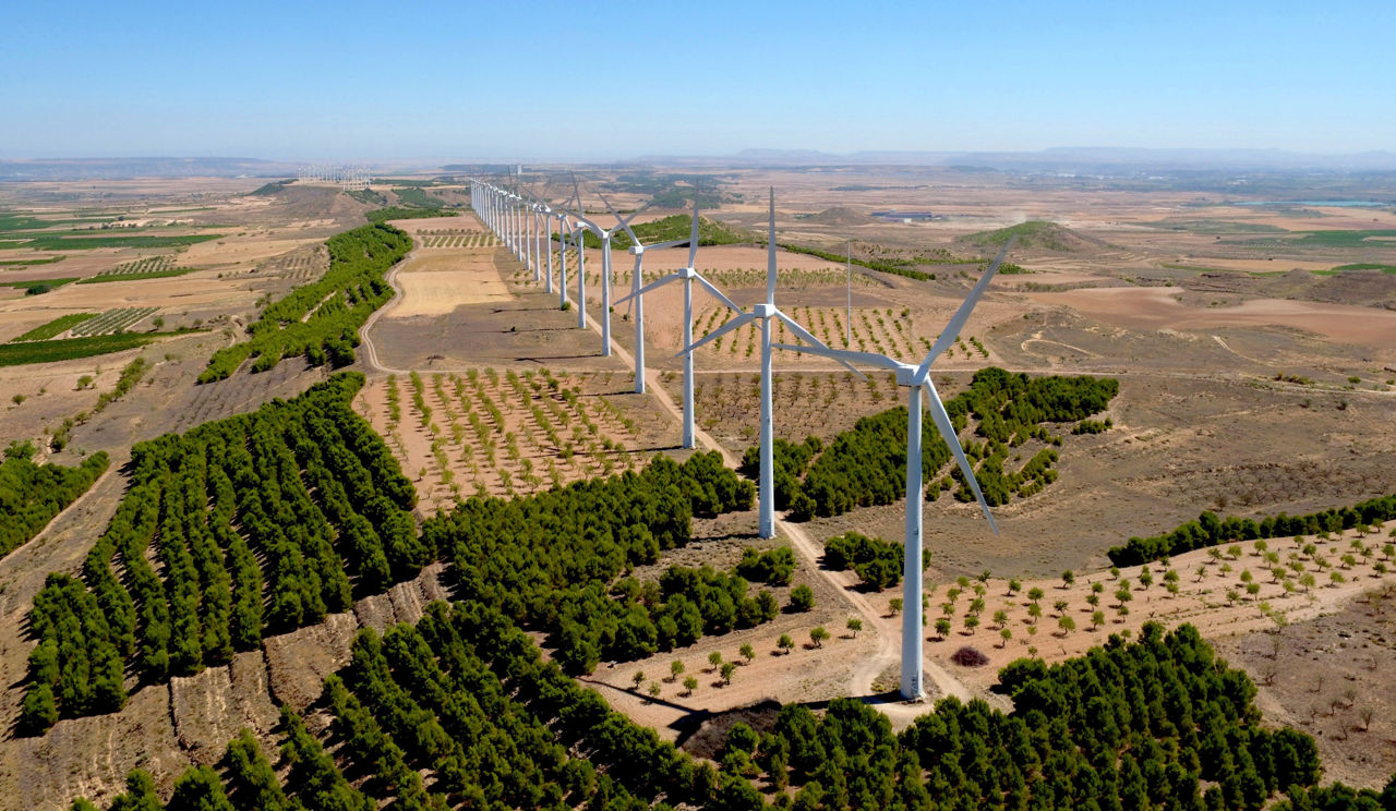 Montes de Cierzo Wind Farm turbines